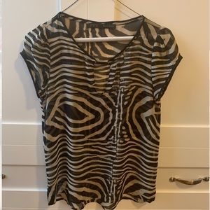 Zara sheer zebra print top